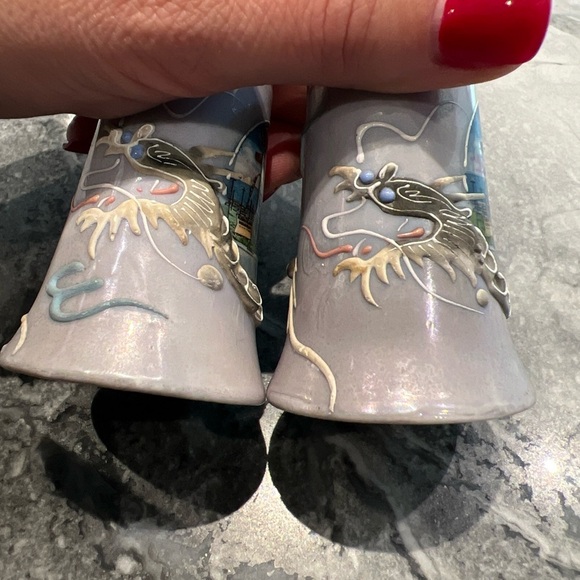 Dragonware Salt Pepper Shakers - Souvenir Marine Land Of The Pacific Japan Vtg - Picture 4 of 12